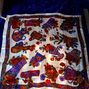 Scarf-13 Bill Blass very colorful vintage scarf made of 100% Silk